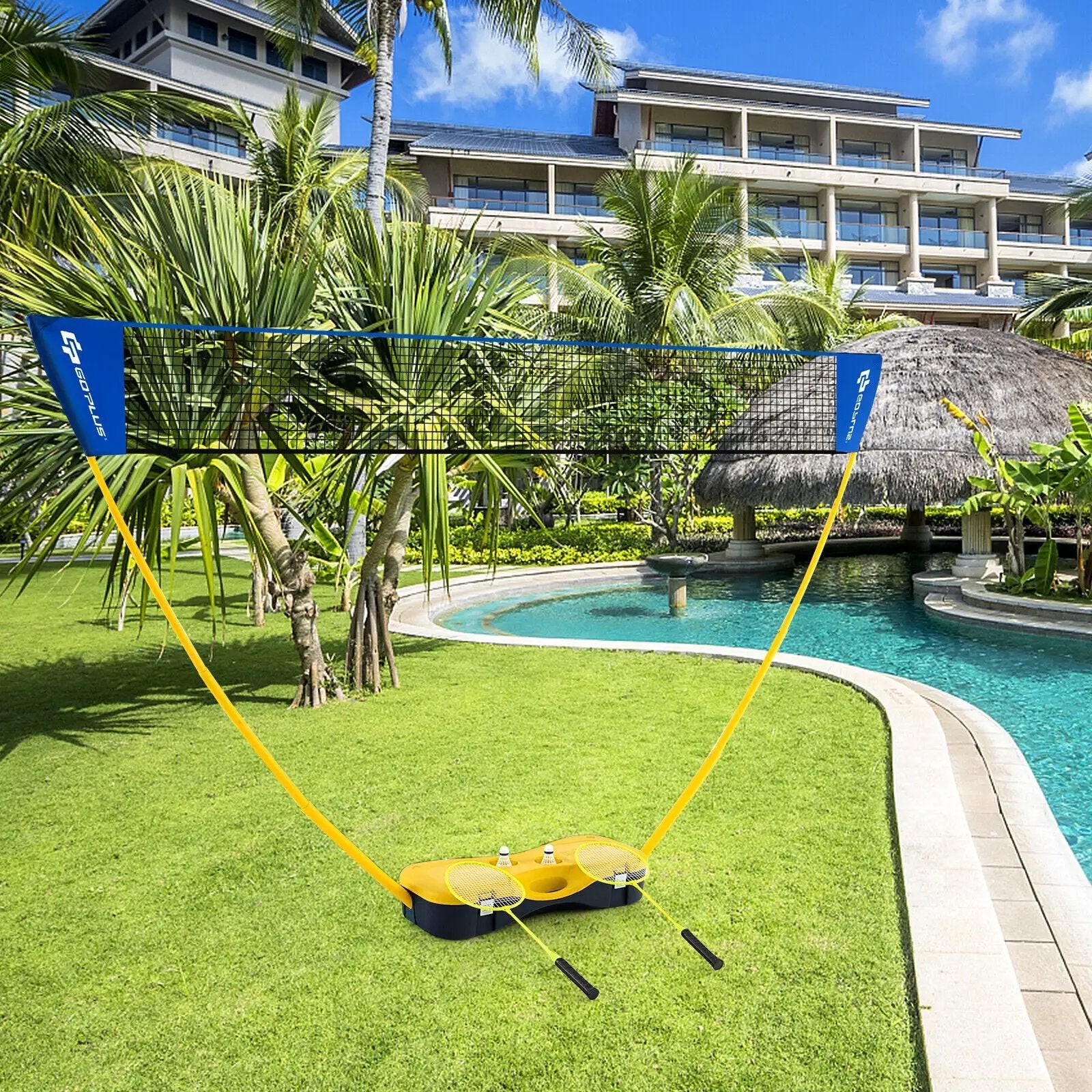 Portable Badminton Set Outdoor Sport Game Set with 2 Shuttlecocks by DirectDeals