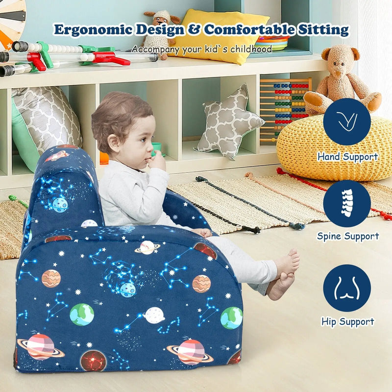 3-in-1 Convertible Kid Sofa Bed Flip-Out Chair Lounger for Toddler by DirectDeals