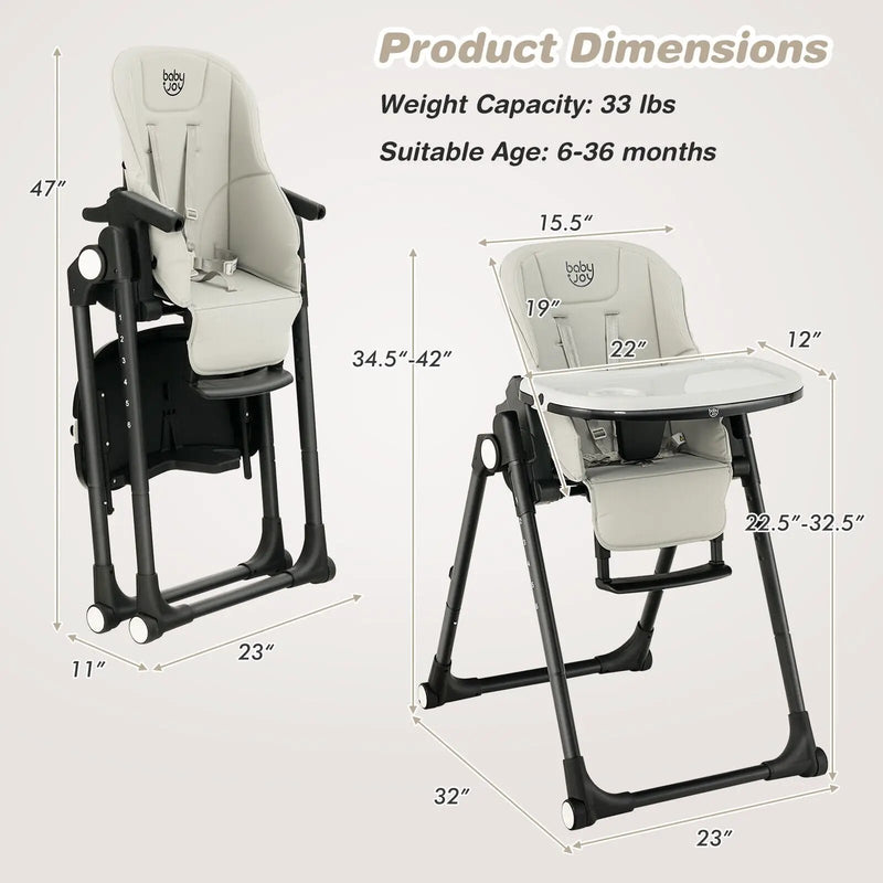 4-in-1 Baby High Chair with 6 Adjustable Heights by DirectDeals