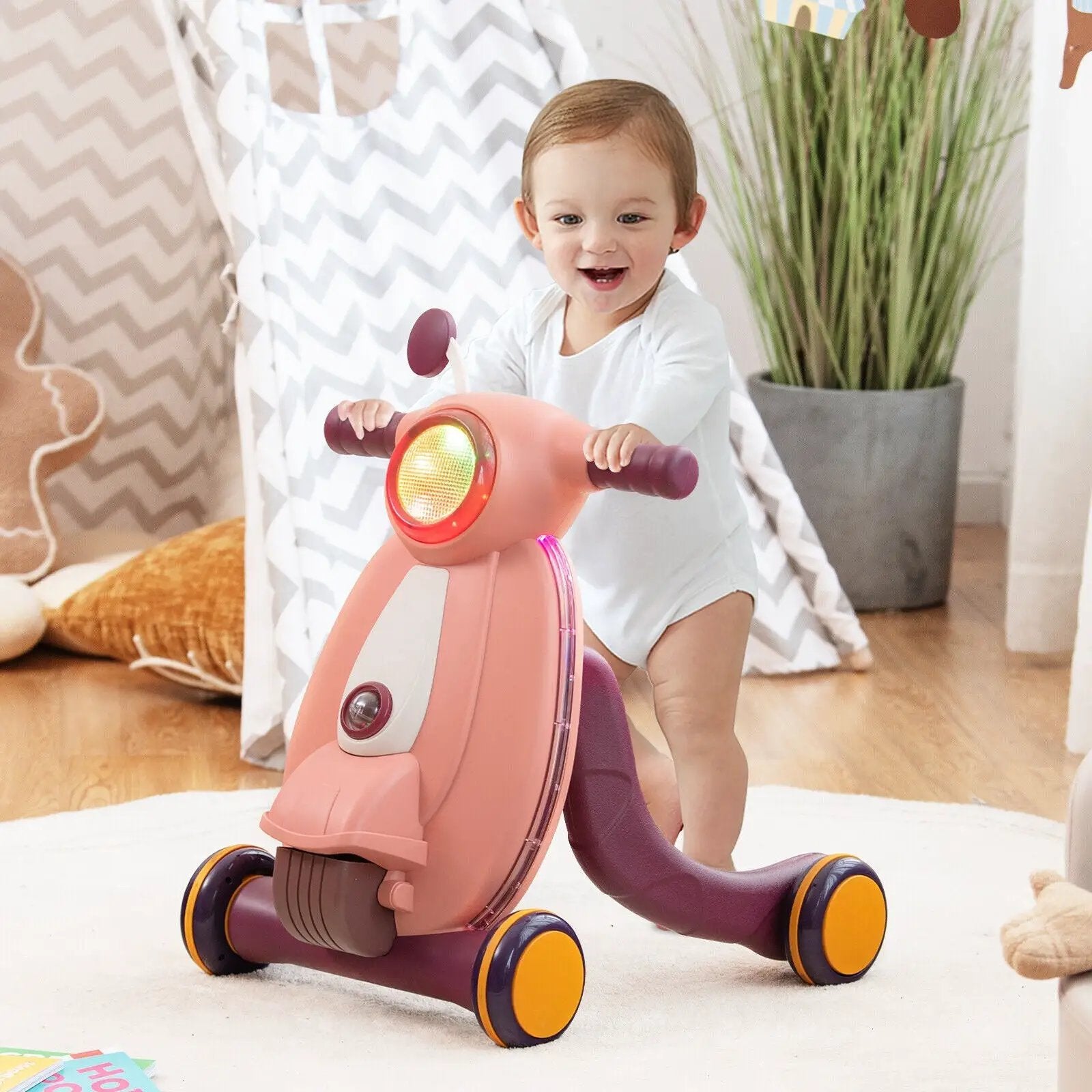 2-in-1 Baby Sit to Stand Learning Walker with Lights and Sounds by DirectDeals