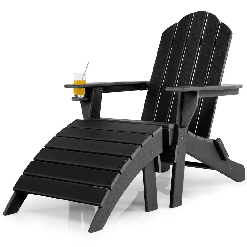 Adirondack Folding Ottoman with All Weather HDPE by DirectDeals