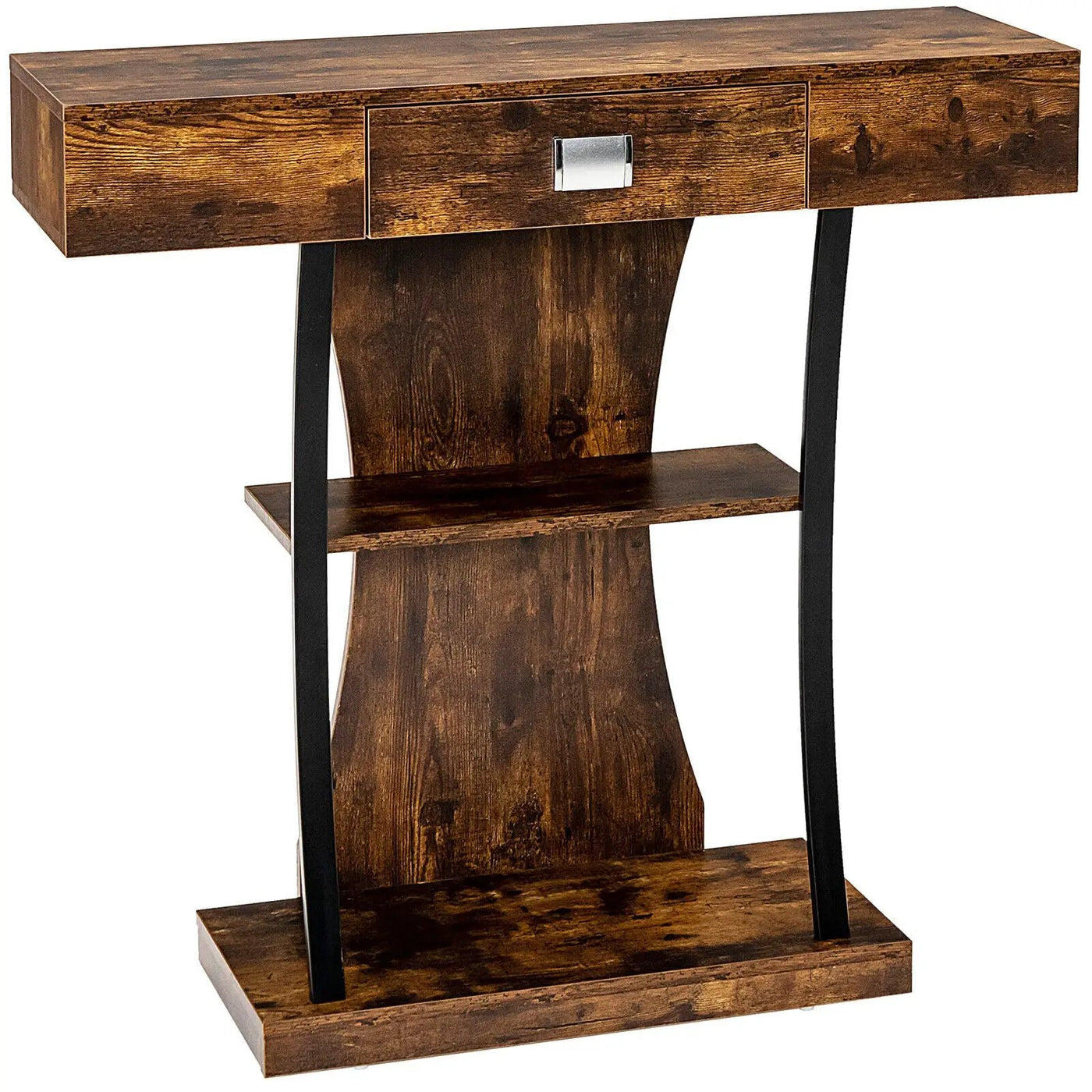 Console Table with Drawer and 2-Tier Shelves for Entryway Living Room by DirectDeals
