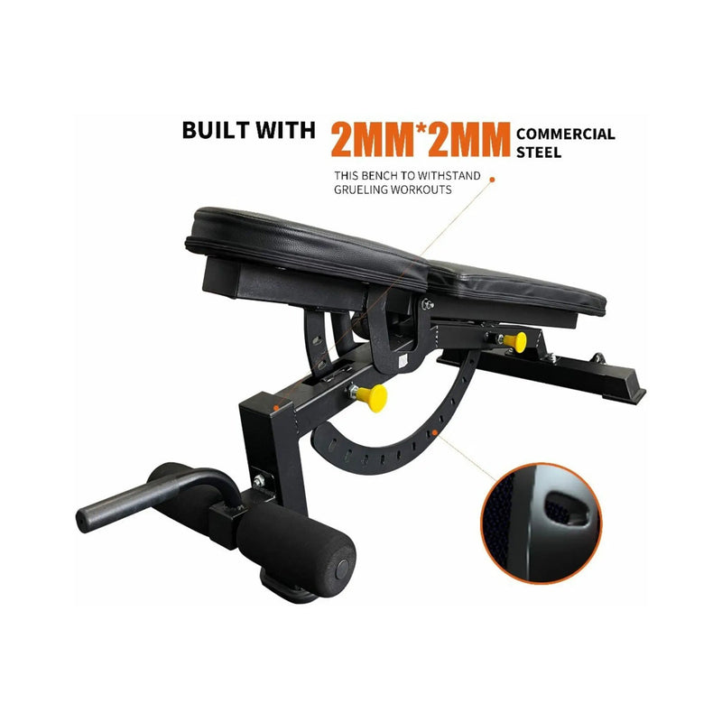 Rovix 1000LBS Multi-Functional Barbell Rack Squat Power Cage With Weight Bench (SAK35822) by SAKSBY WHOLESALE