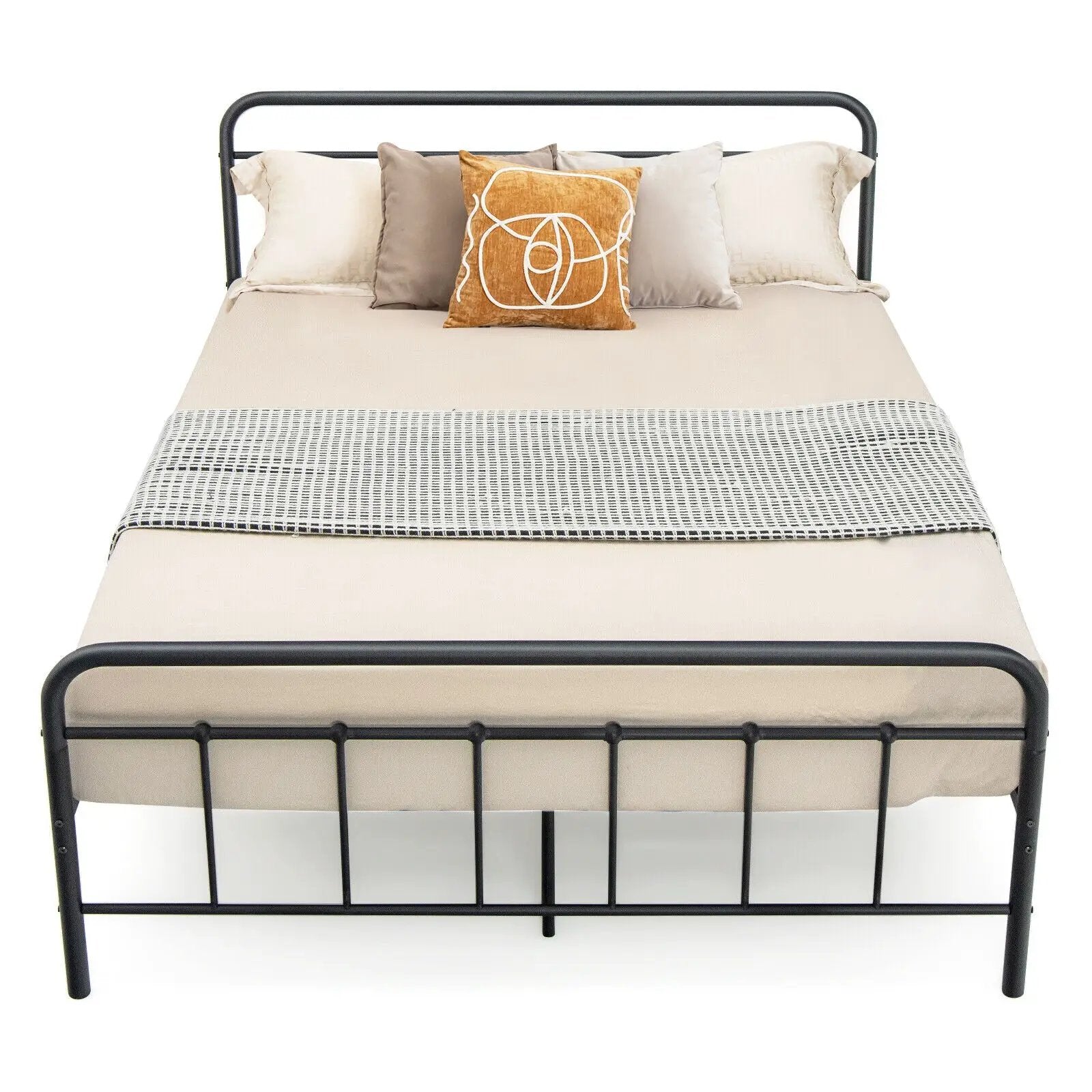 Heavy Duty Metal Platform Bed Frame with Headboard by DirectDeals