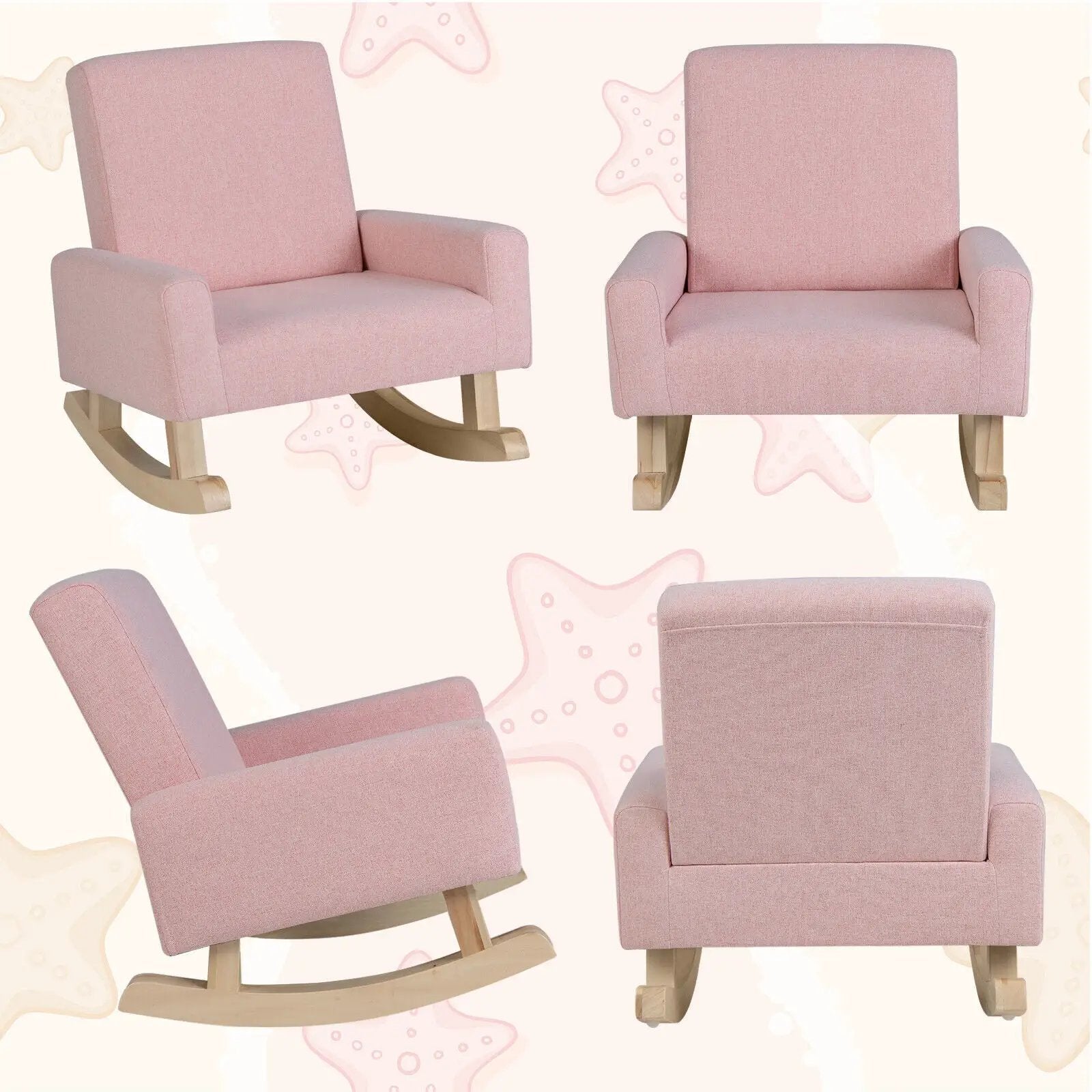 Kids Rocking Chair with Solid Wood Legs by DirectDeals