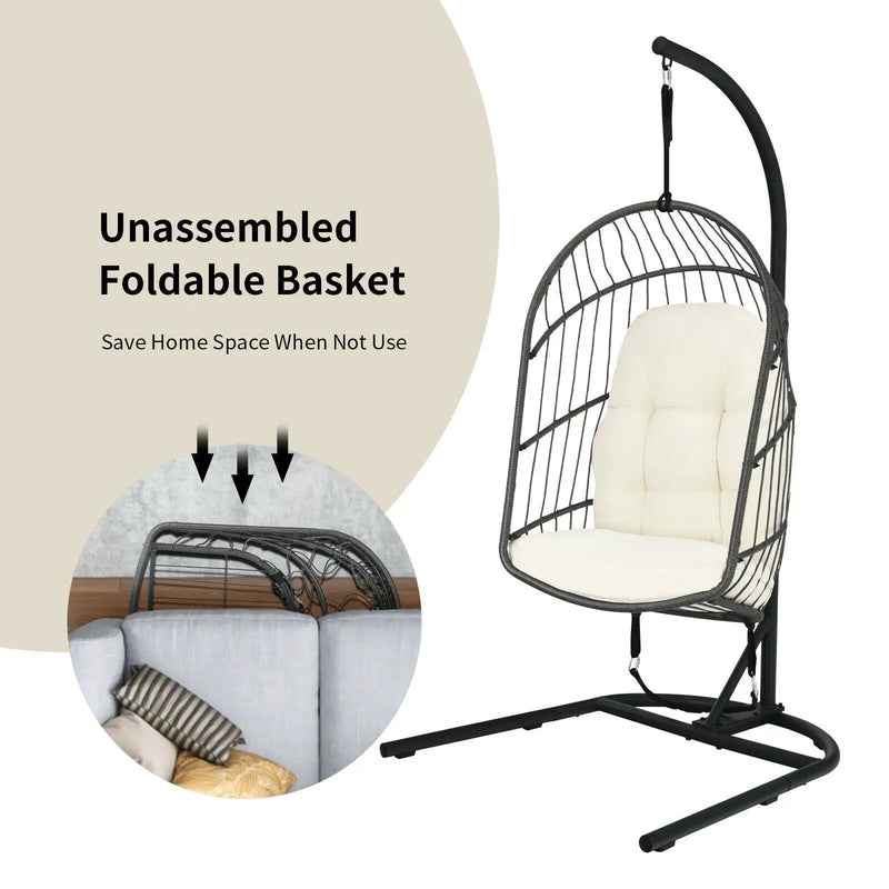 Hanging Wicker Egg Chair with Stand by DirectDeals
