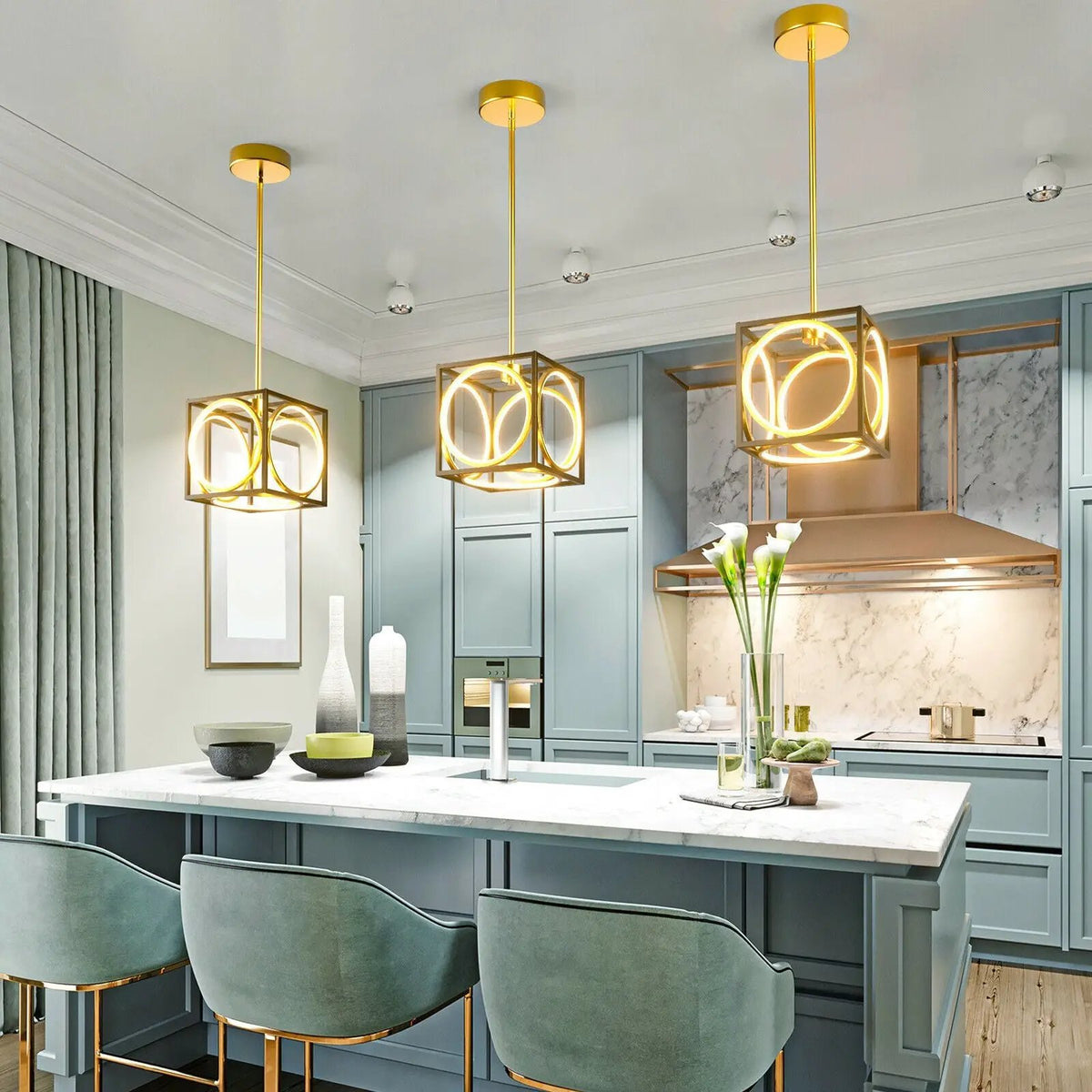 Modern LED Pendant Light with 42 Inches Adjustable Suspender, photo 7 of 9