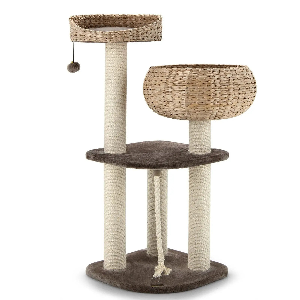 41 Inch Rattan Cat Tree with Napping Perch, photo 4 of 9