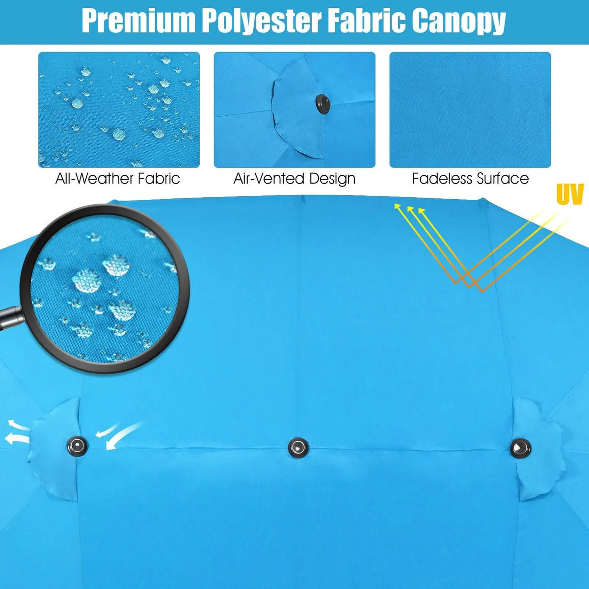 15 Feet Patio Double-Sided Umbrella with Hand-Crank System, photo 6 of 14