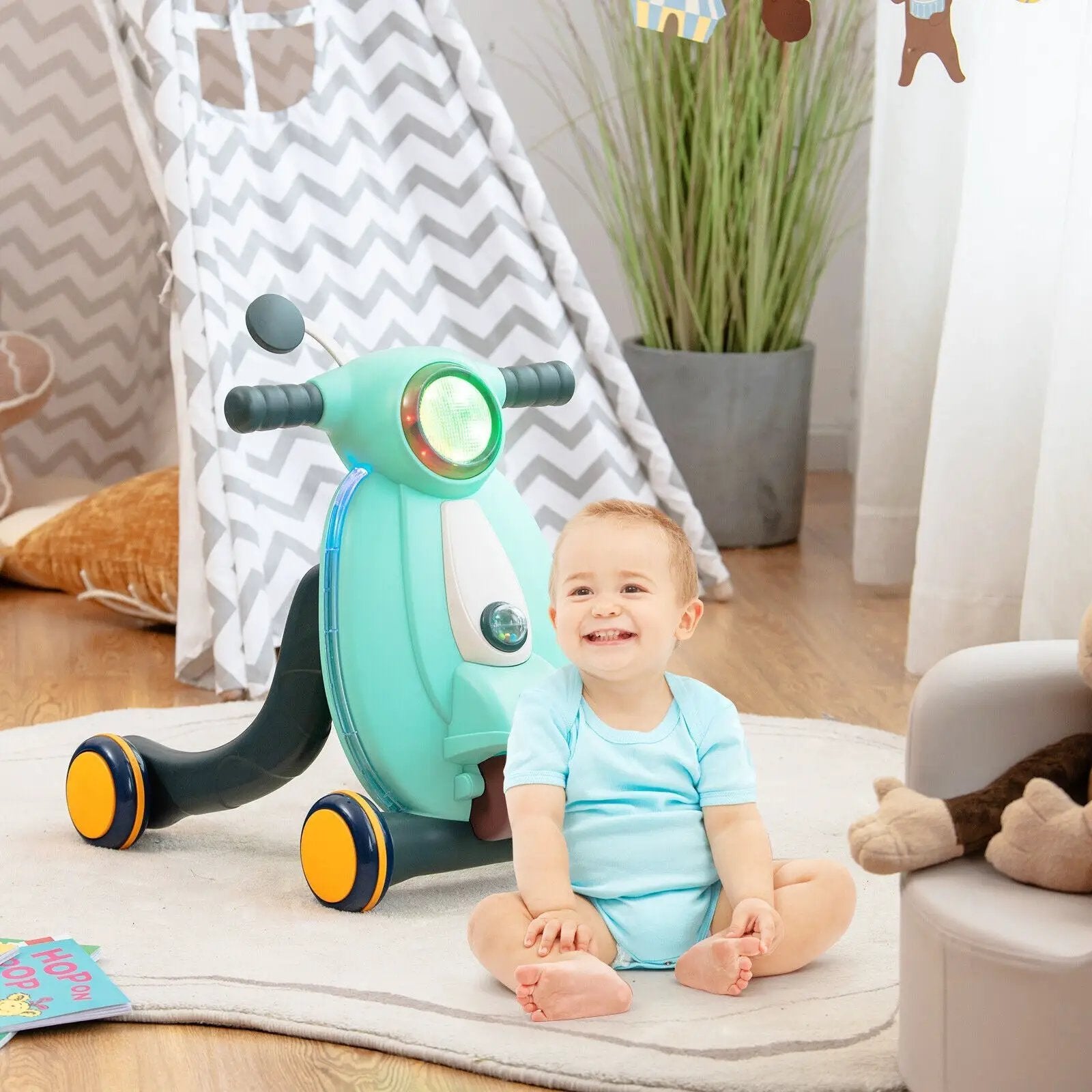 2-in-1 Baby Sit to Stand Learning Walker with Lights and Sounds by DirectDeals