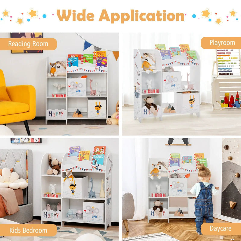 Wooden Children Storage Cabinet with Storage Bins by DirectDeals