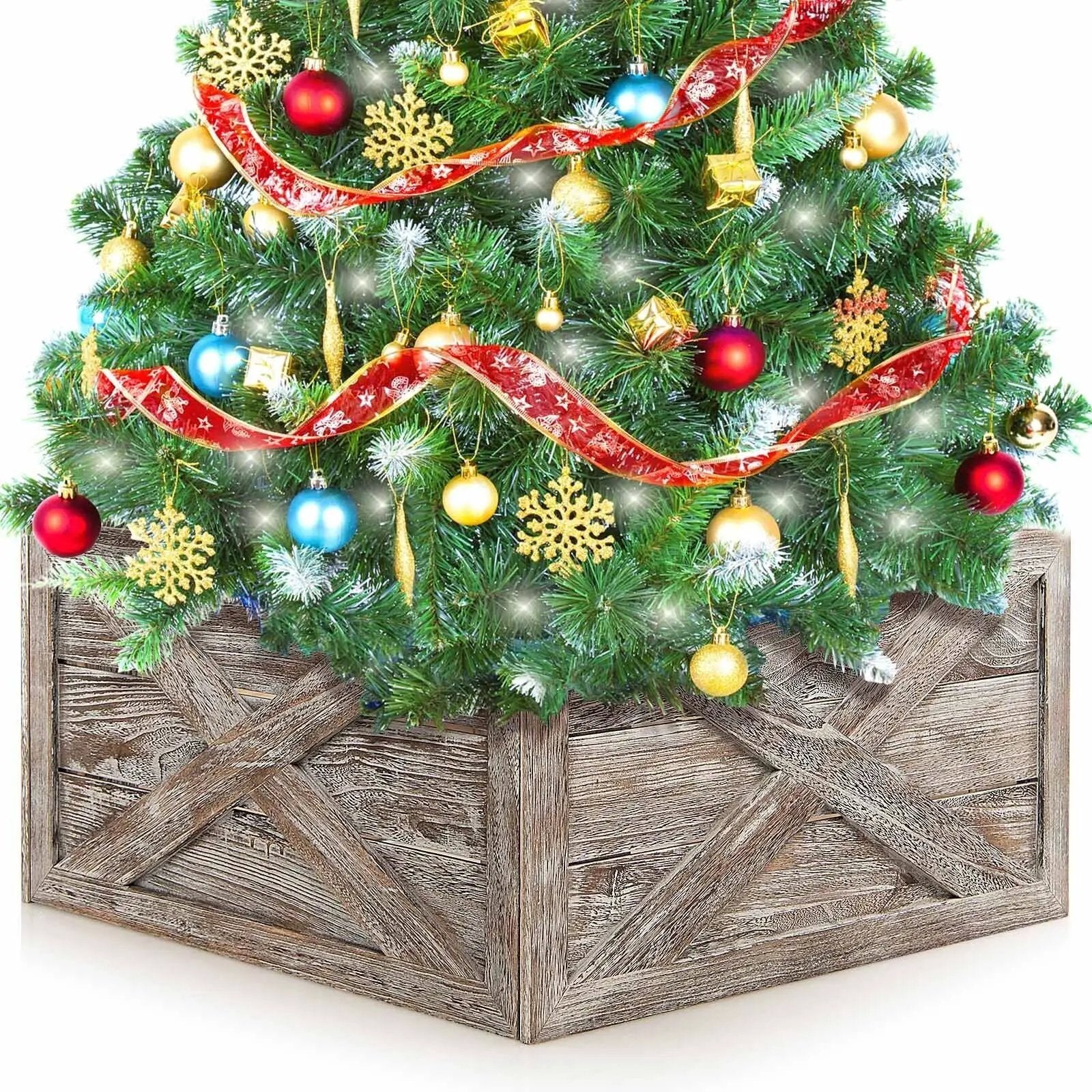 28.5 Inch Wooden Tree Collar Box for Indoor/Outdoor Use by DirectDeals
