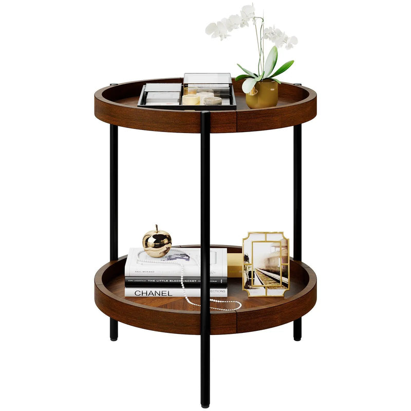 2-Tier Retro End Table with Bottom Shelf by DirectDeals