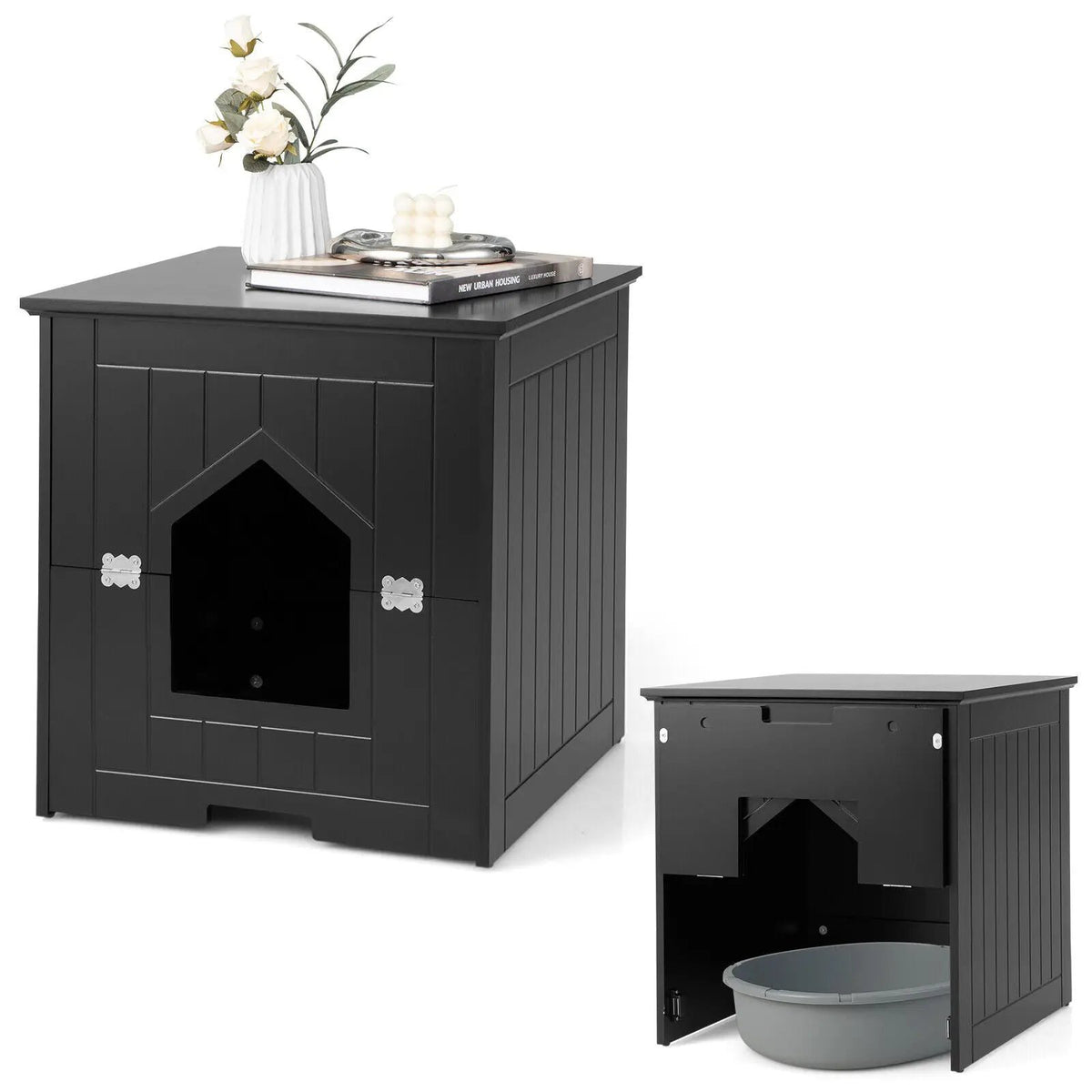 Cat Litter Box Enclosure with Flip Magnetic Half Door, photo 15 of 16