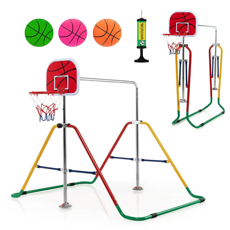 Kids Folding Horizontal Bar with 4 Adjustable Heights by DirectDeals