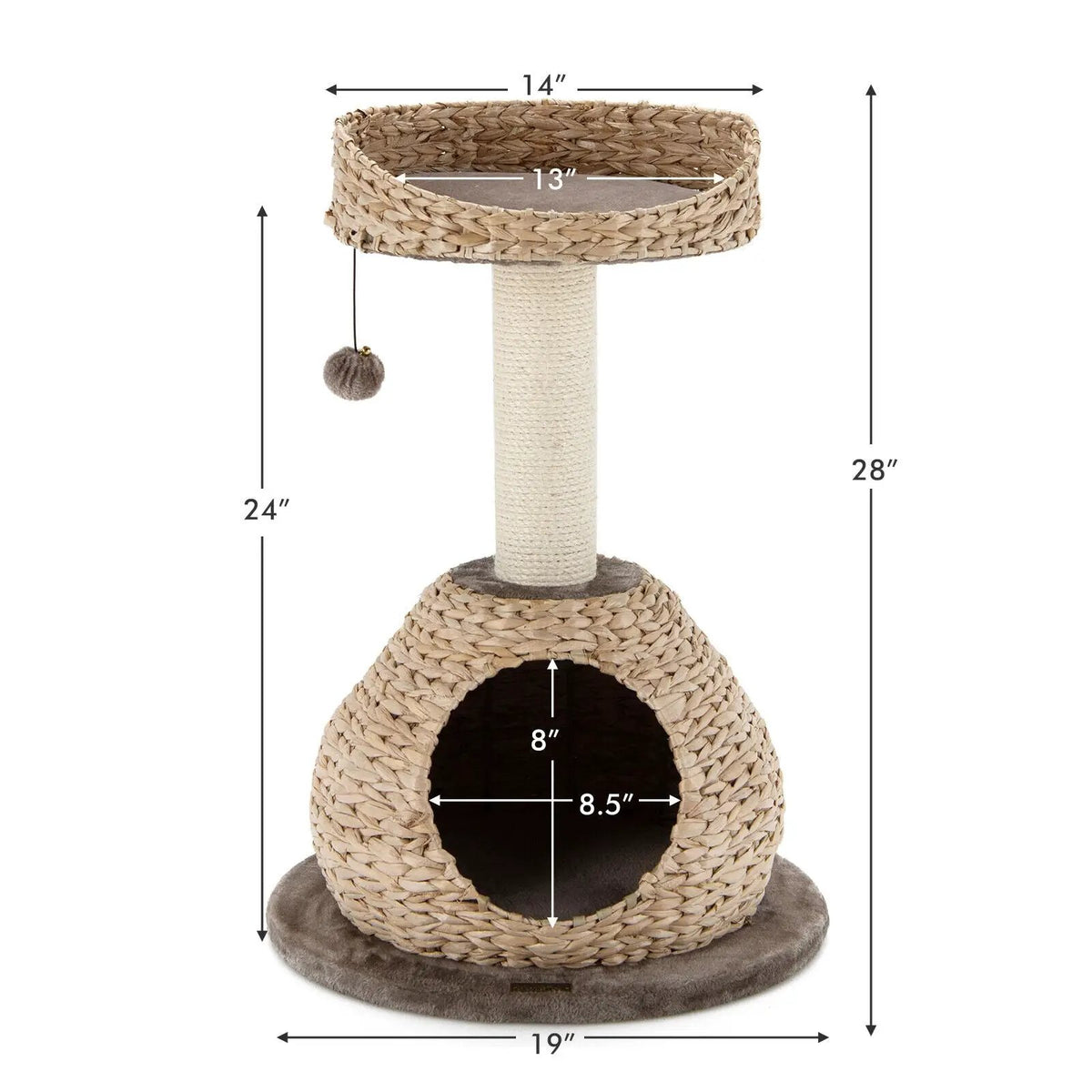 28 Inches Hand-Made Cat Tree Tower with Jump Platform, photo 5 of 9