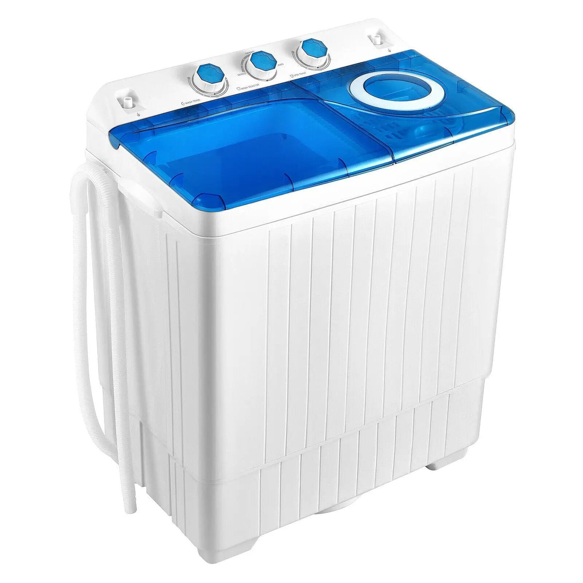 26 LBS Twin Tub Portable Washing Machine with Built-In Drain Pump-Gray, photo 4 of 10