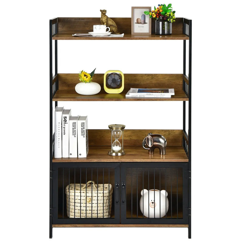 3-Tier Baker's Rack with Storage Cabinet-Rustic Brown by DirectDeals