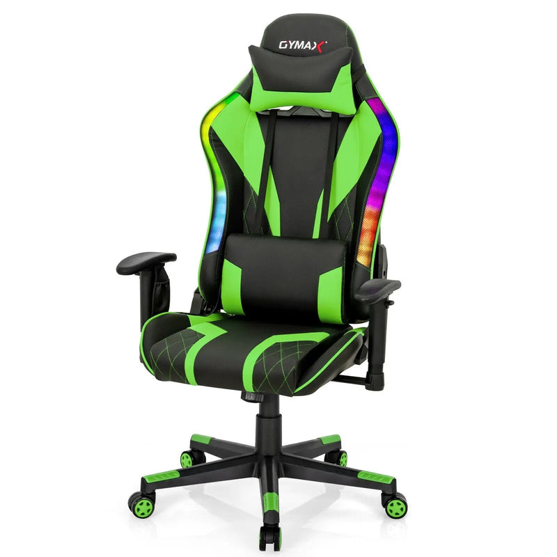 Gaming Chair Adjustable Swivel Computer Chair with Dynamic LED Lights by DirectDeals