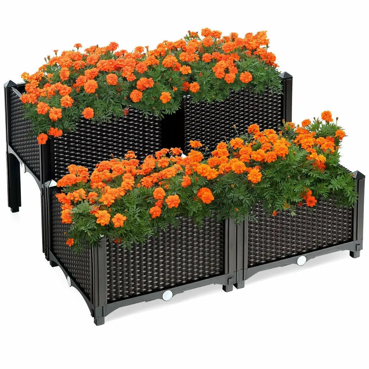Set of 4 Elevated Flower Vegetable Herb Grow Planter Box, photo 4 of 9