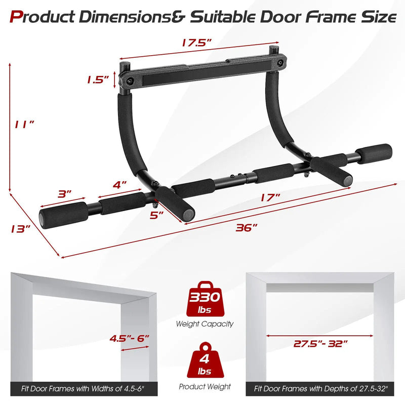 Multi-Grip Doorway Pull Up Bar with Foam Grips by DirectDeals