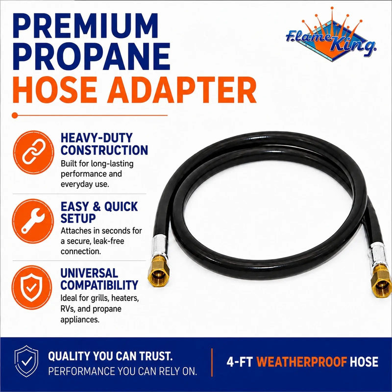Flame King 48-Inch Thermo Rubber RV Slide Out Hose Assembly 3/8'' ID Female to Female by Flame King Products