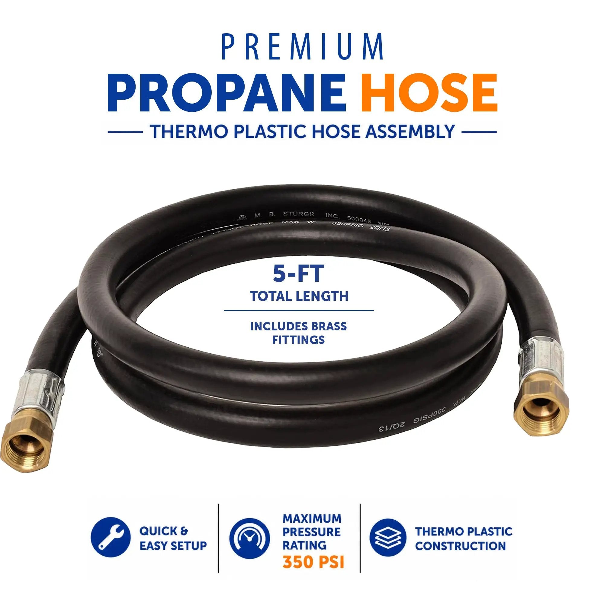 Flame King Thermo Rubber RV Slide Out Hose Assembly, 60 Inch, 3/8 Inch ID, Female to Female by Flame King Products