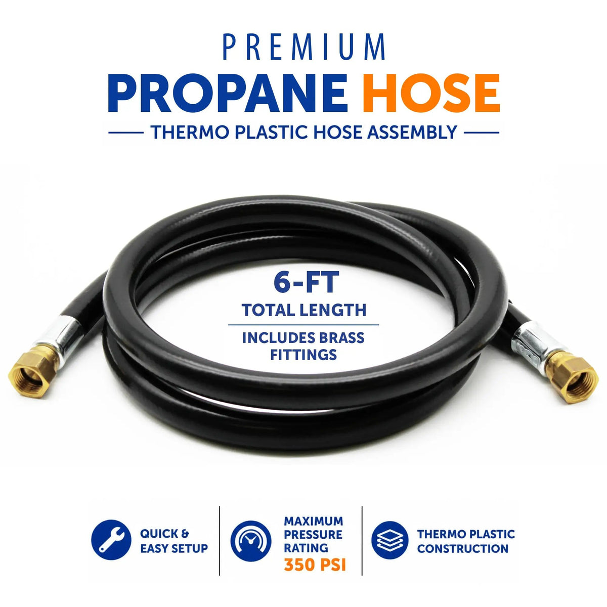 Flame King Thermo Rubber RV Slide Out Hose Assembly, 72 Inch, 3/8 Inch ID, Female to Female by Flame King Products
