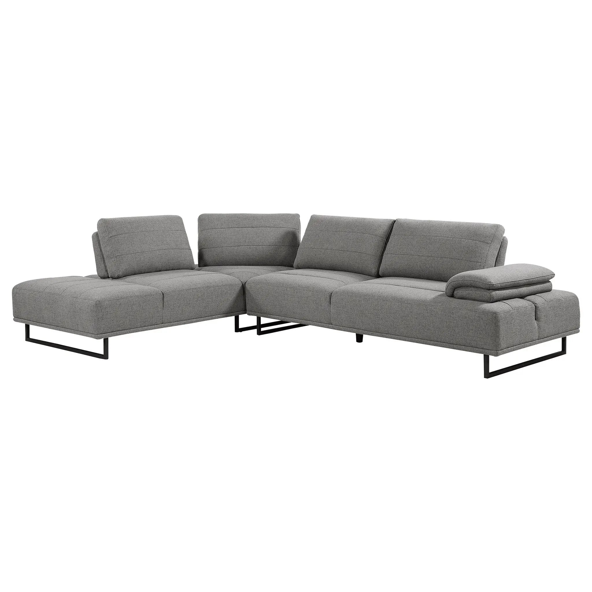 Harnal - L-Shape Sectional Adjustable Back Comfort Focused Sofa - Taupe by HouseOfZazla