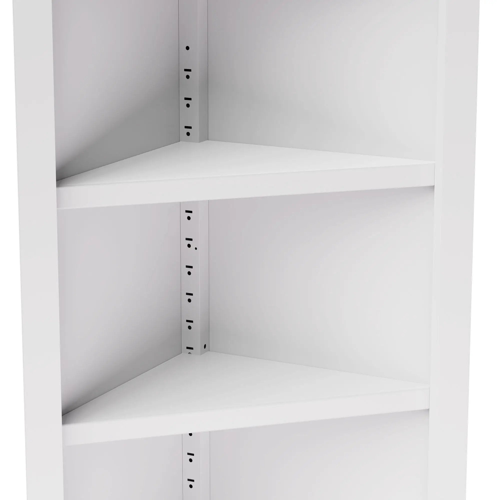 Tall Corner Storage Cabinet With 2 Doors, 5-Tier With Adjustable Shelves, Freestanding - White by HouseOfZazla