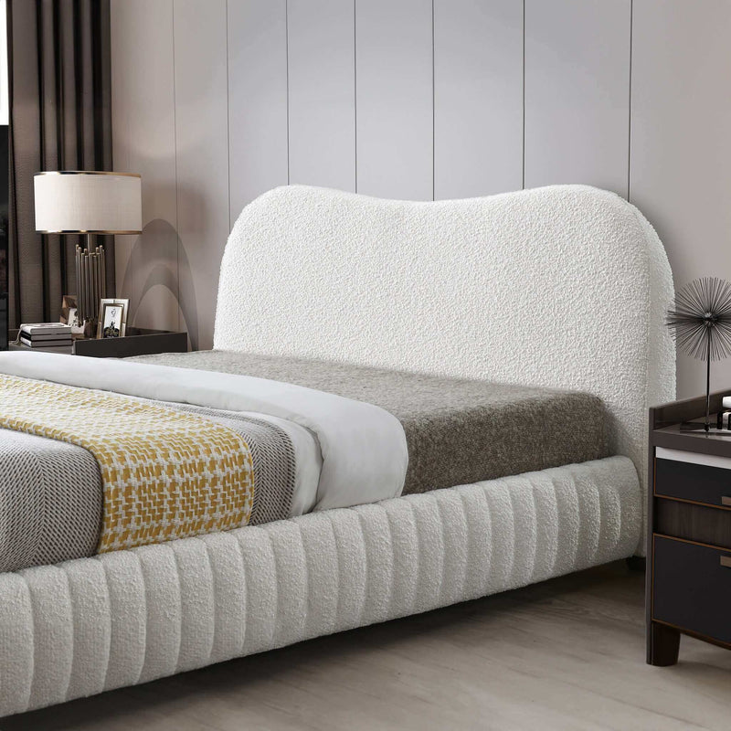 Norme - Queen Size Upholstered Low Profile Platform Bed - Cream by Unique Piece Furniture