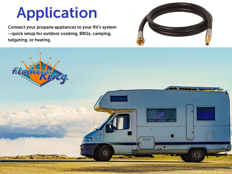 Flame King RV, Van, Trailer Low Pressure Quick Connect 48 Inch, 3/8 Inch ID Female SAE Gas Flare Fitting by Flame King Products