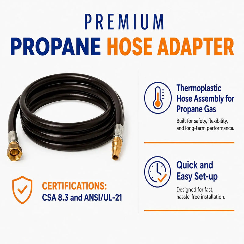Flame King RV, Van, Trailer Low Pressure Quick Connect 72 Inch, 3/8 Inch ID Female SAE Gas Flare Fitting by Flame King Products