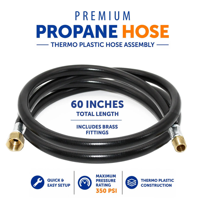 Flame King Thermo Plastic Hose Assembly for LP and Natural Gas, 60 Inch, 3/8 Inch by Flame King Products