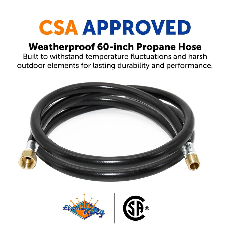 Flame King Thermo Plastic Hose Assembly for LP and Natural Gas, 60 Inch, 3/8 Inch by Flame King Products