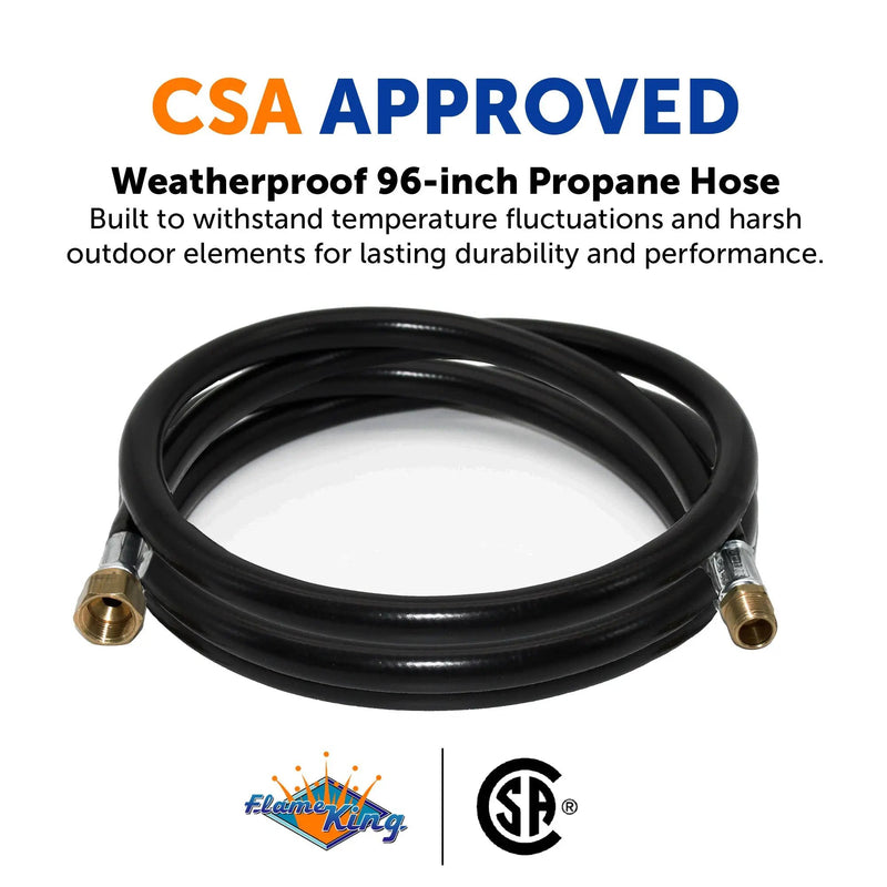 Flame King Thermo Plastic Hose Assembly for LP and Natural Gas, 96 Inch, 3/8 Inch by Flame King Products