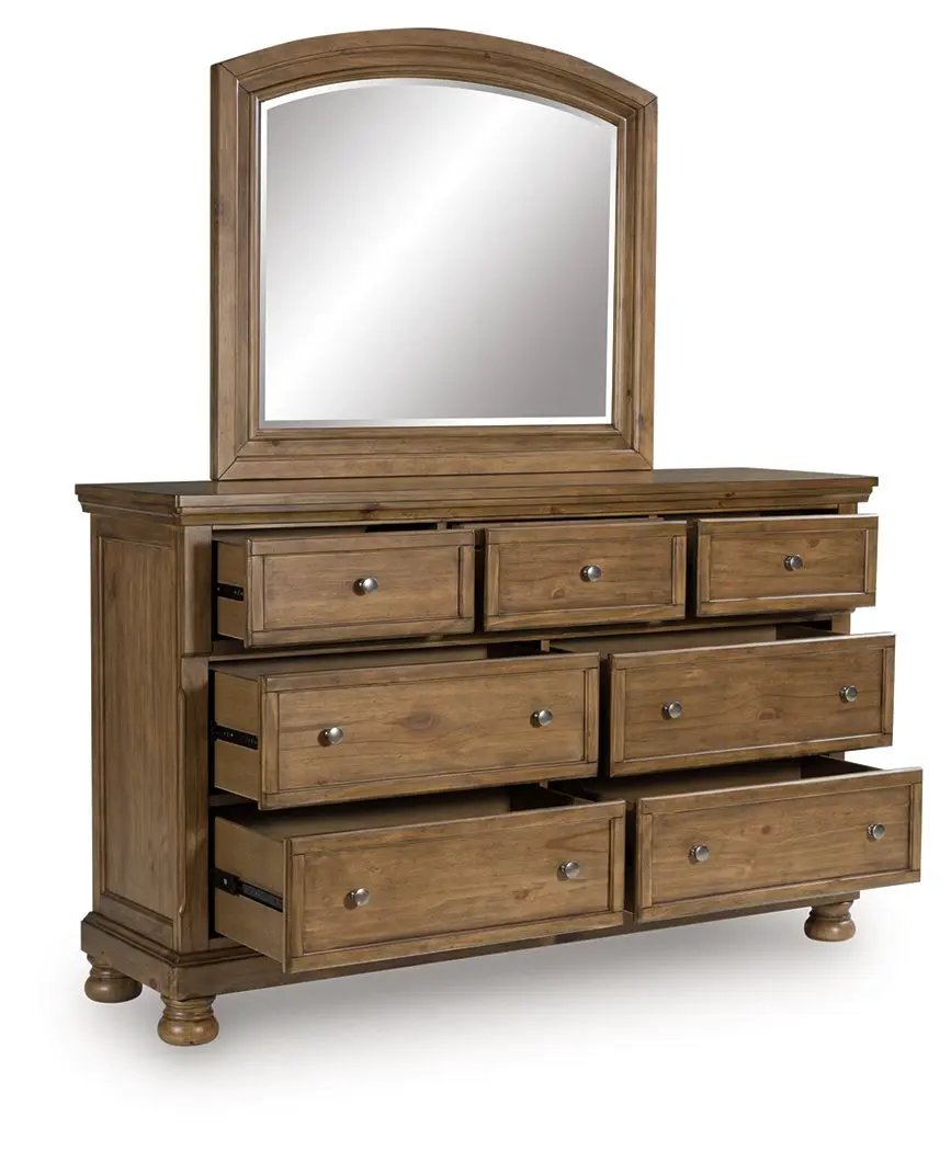 Feddinger - Dresser And Mirror - Medium Brown by Unique Piece Furniture