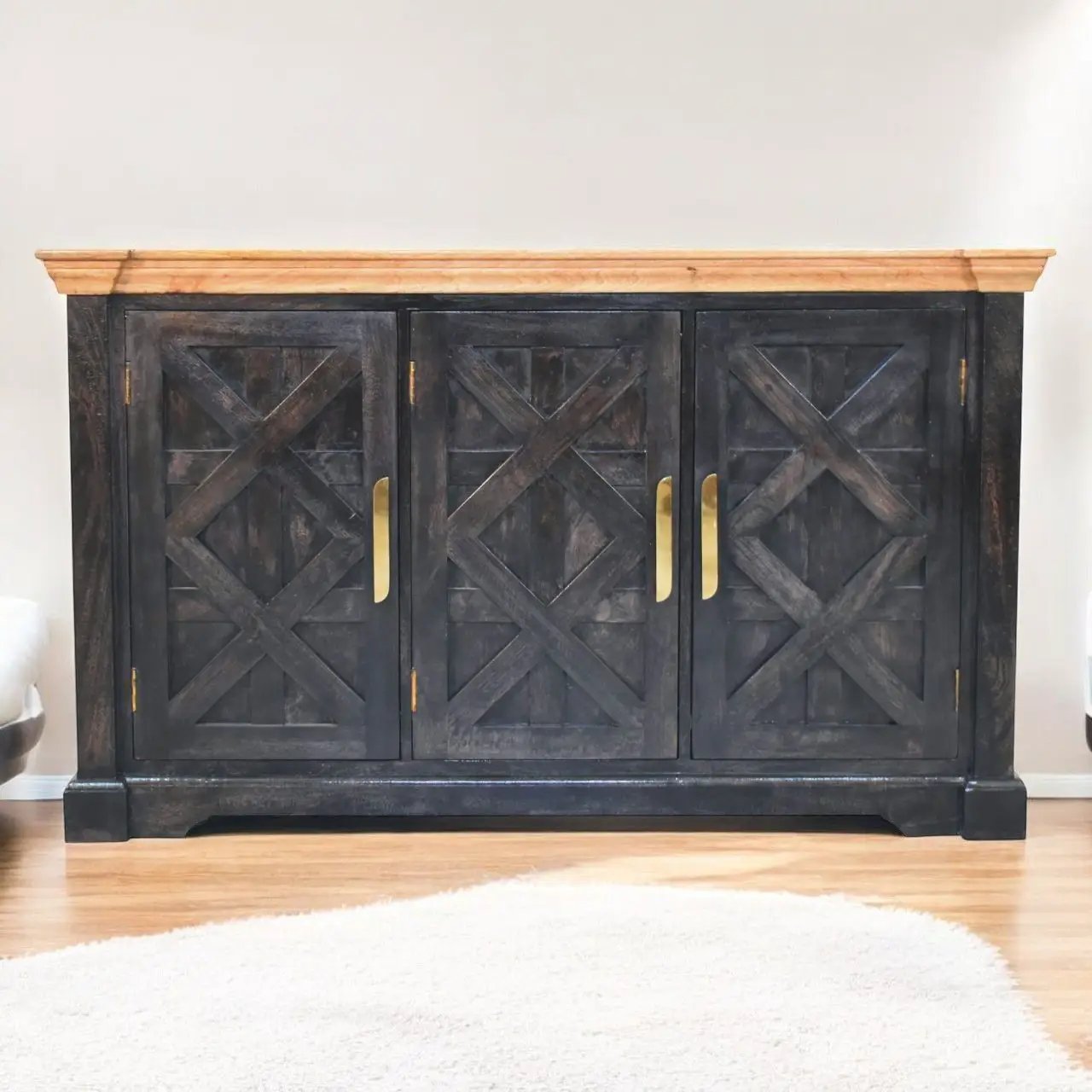 Regal - Rustic Sideboard - Black by Unique Piece Furniture