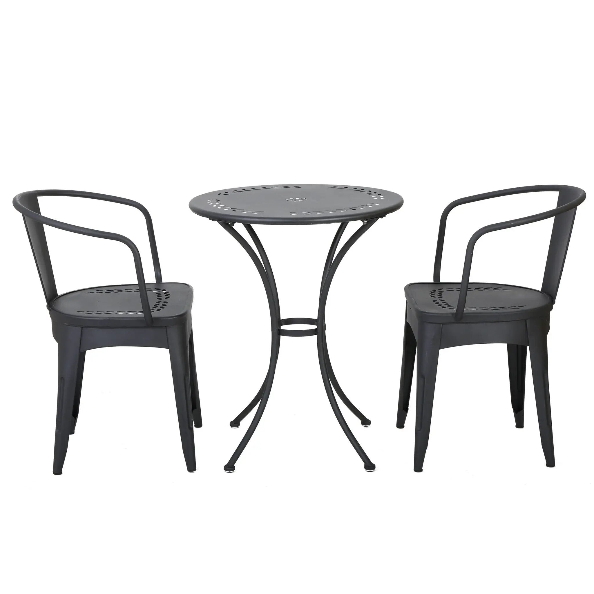 Ambrosia - 3 Piece Bistro Set With Leaf Motifs Top And Seat by HouseOfZazla