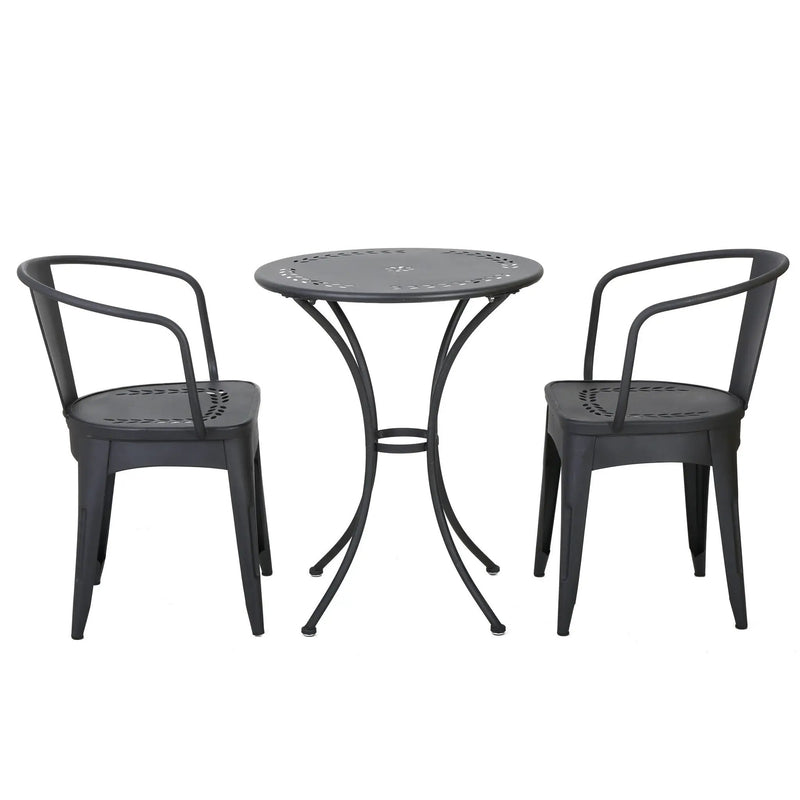 Ambrosia - 3 Piece Bistro Set With Leaf Motifs Top And Seat by HouseOfZazla