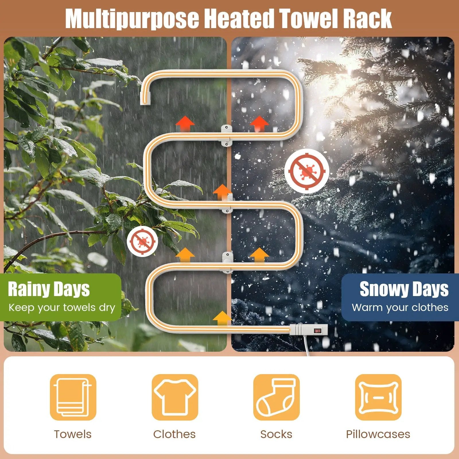 100W Electric Towel Warmer Drying Rack by DirectDeals