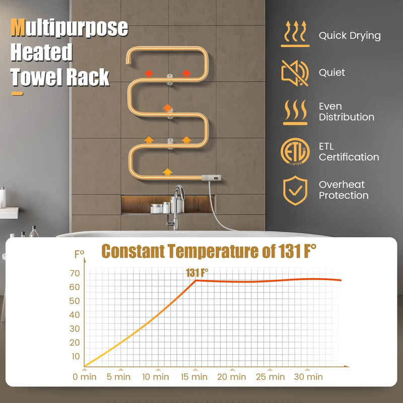 100W Electric Towel Warmer Drying Rack by DirectDeals