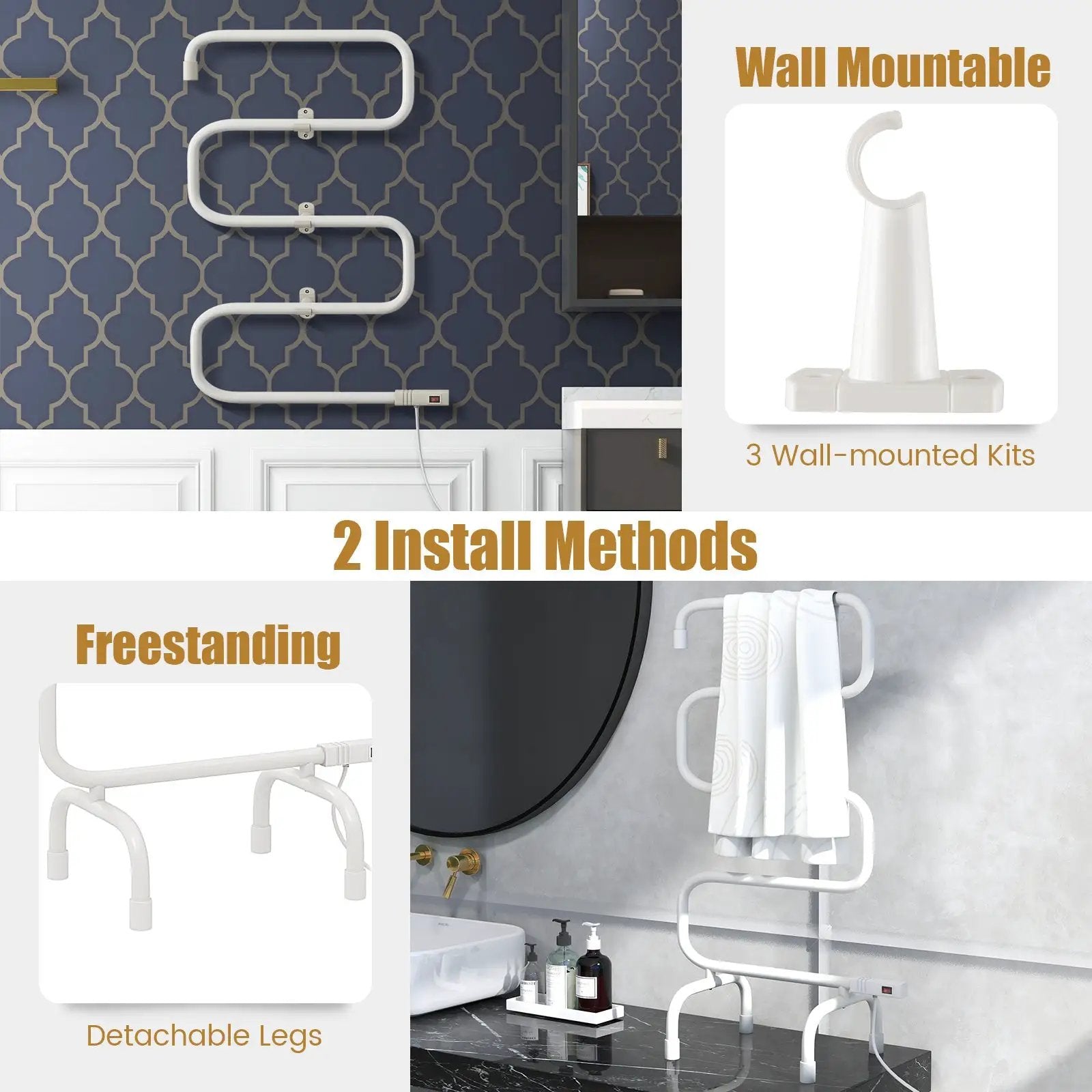 100W Electric Towel Warmer Drying Rack by DirectDeals