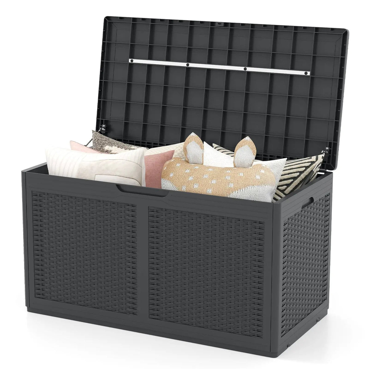 100 Gallon Resin Deck Box Outdoor Waterproof Storage Bench, photo 11 of 24