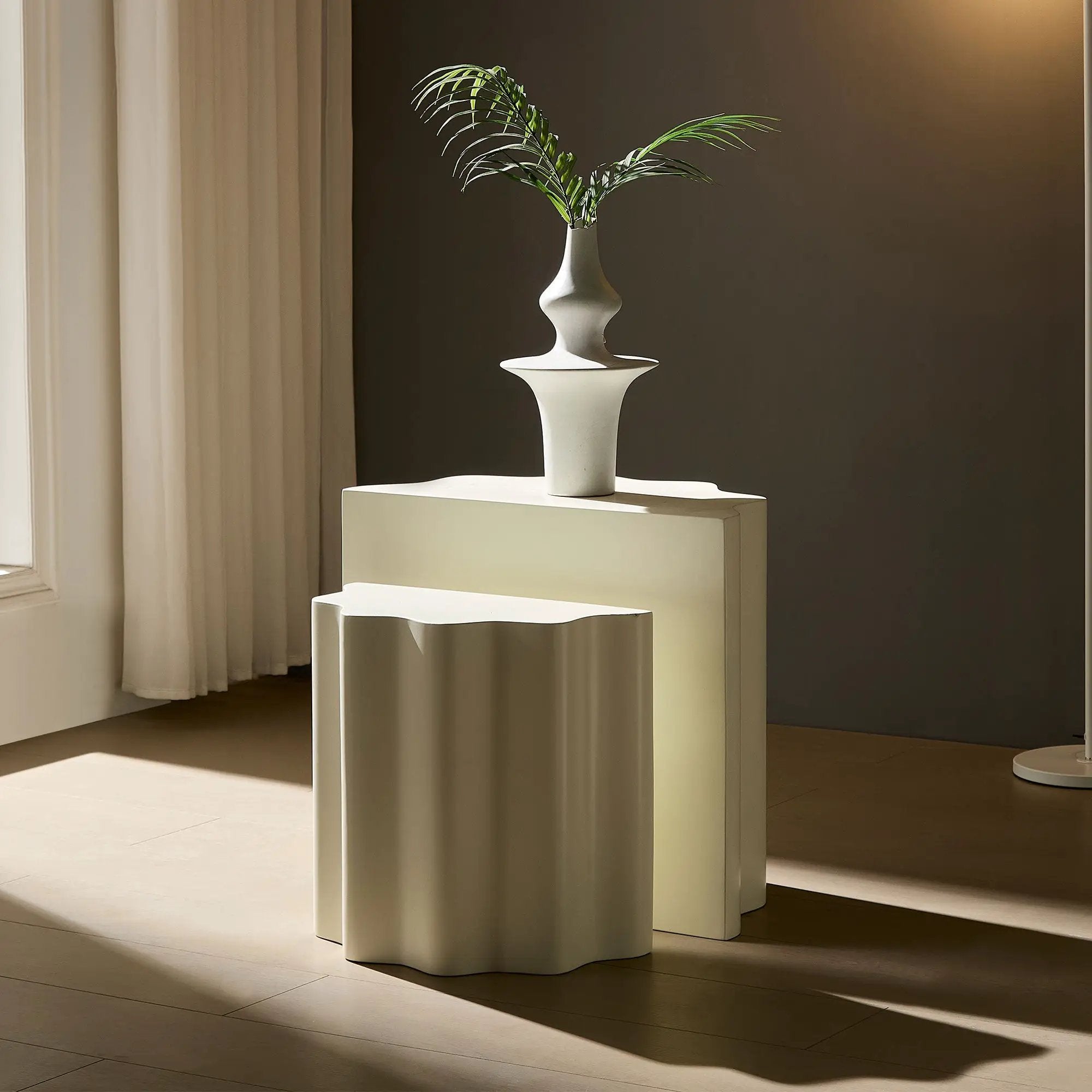 2PCS Set Side Table - Wavy Edges Design by HouseOfZazla