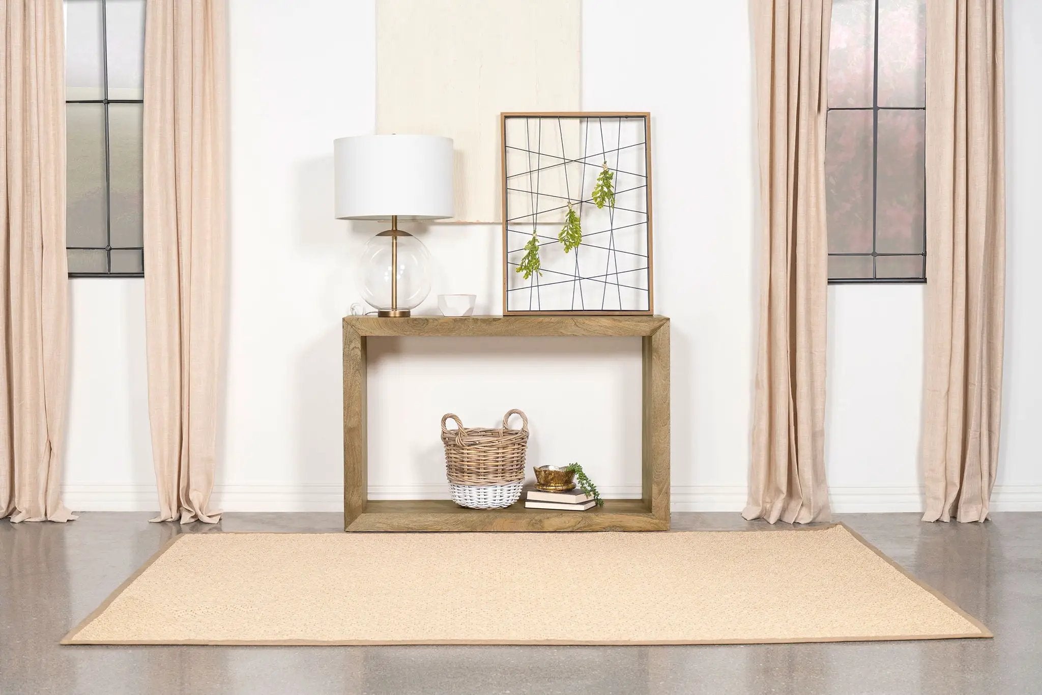 Benton Rectangular Solid Wood Sofa Console Table Natural by Unique Piece Furniture