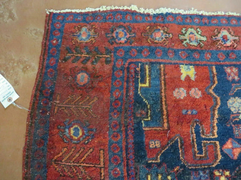4' X 10' Antique Handmade Turkish Floral Tribal Oriental Wool Rug #627 by Jewel Rugs