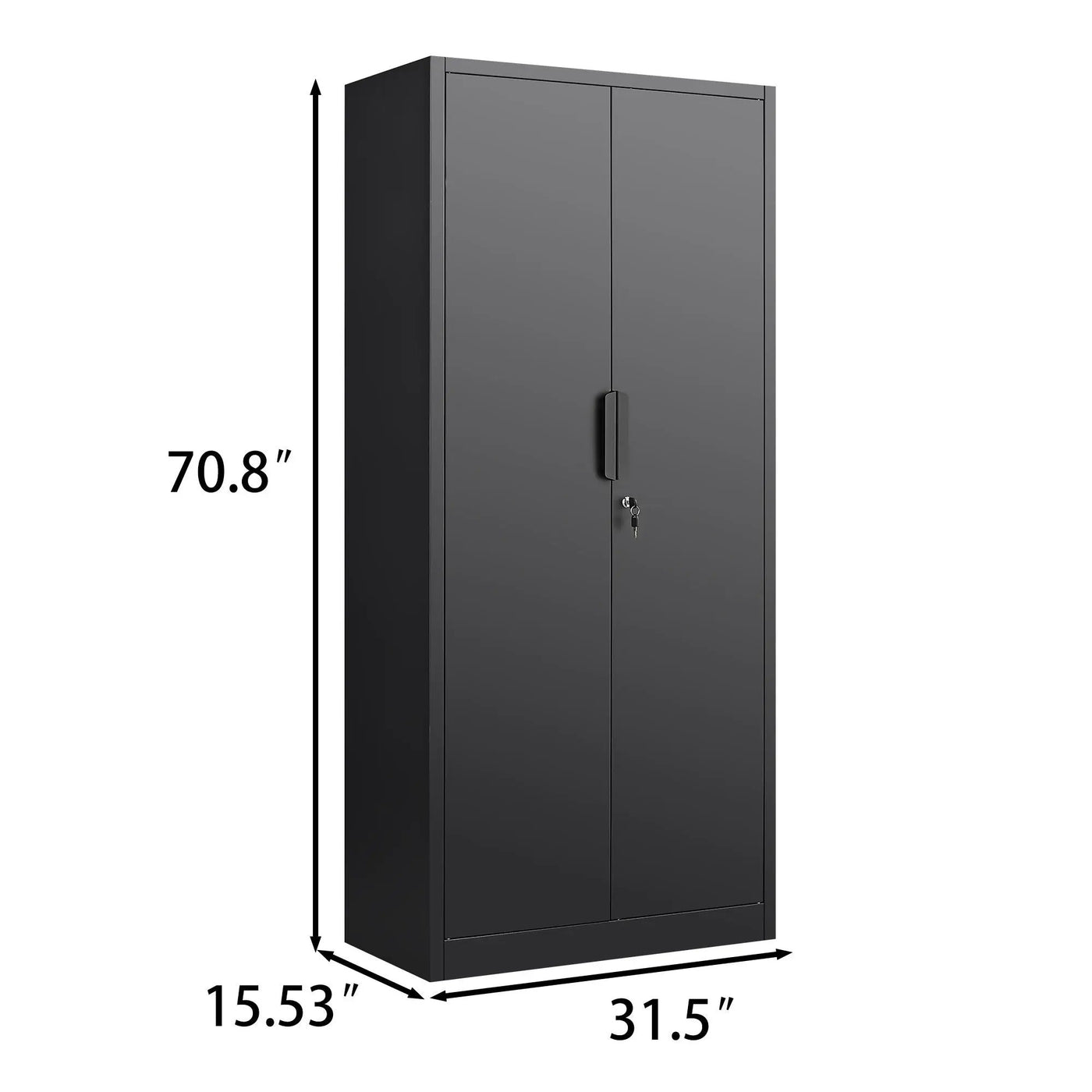 2 Door File Cabinet With Lock, 4 Adjustable Shelves, Heavy-Duty by Unique Piece Furniture