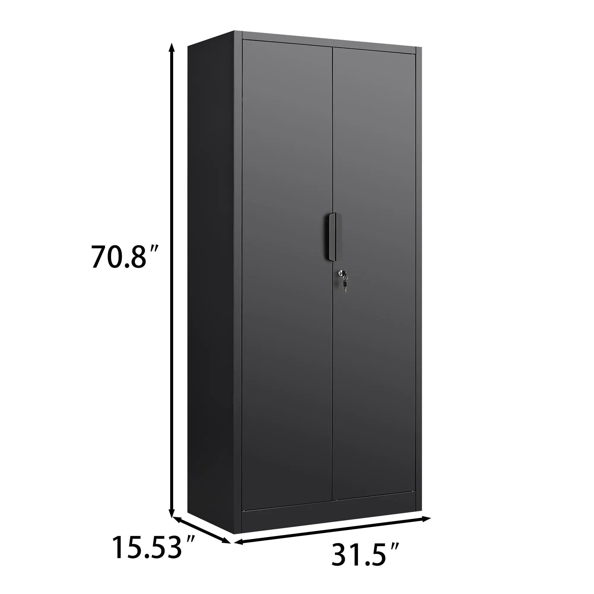 2 Door File Cabinet With Lock, 4 Adjustable Shelves, Heavy-Duty by HouseOfZazla