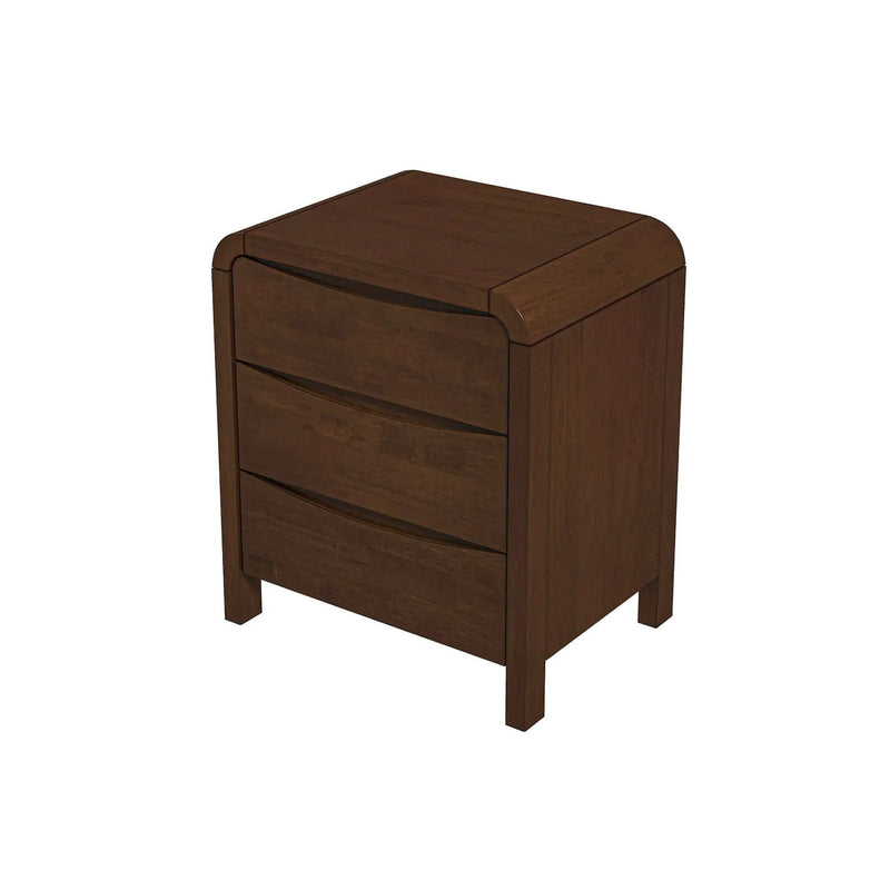 Lionel - Nightstand 3 Drawer Bed Side Table - Brown by HouseOfZazla